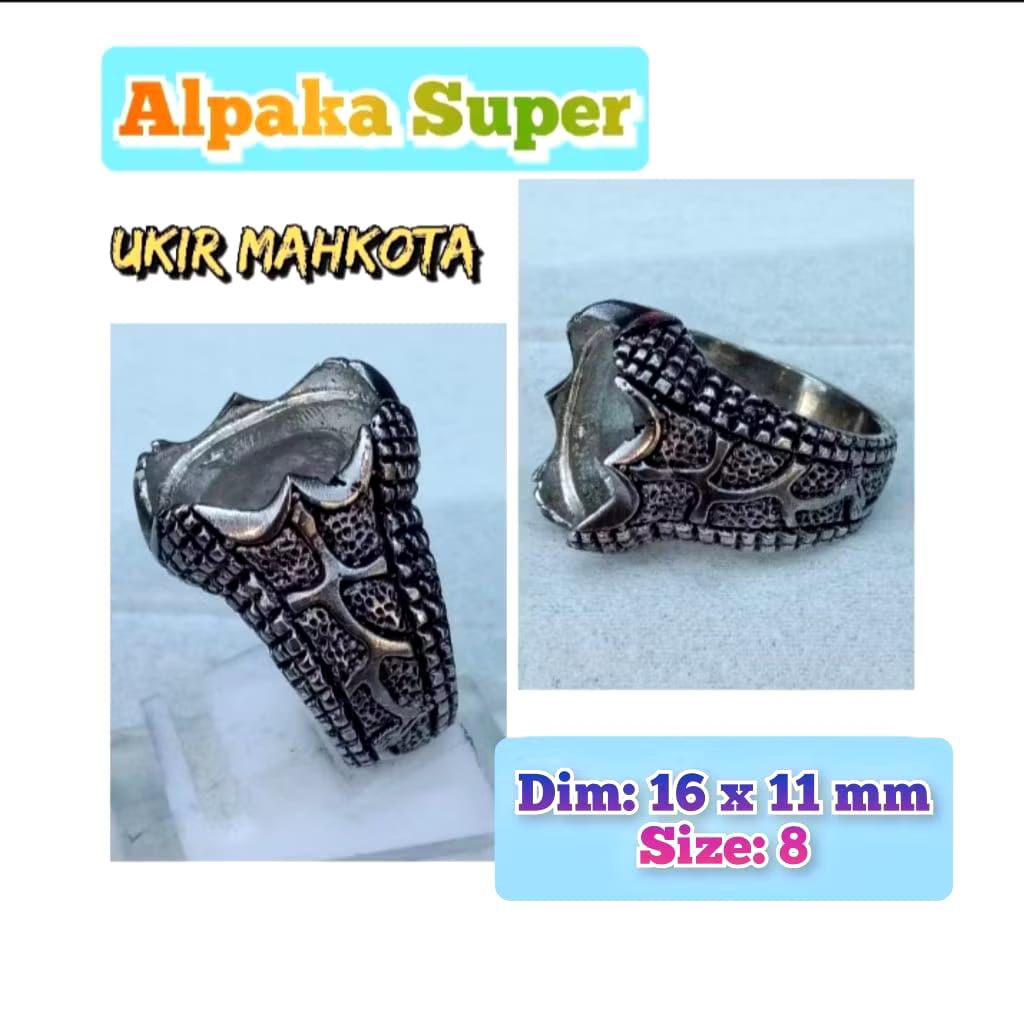 cincin emban batu akik batu permata alpaka super ukir Bali.68