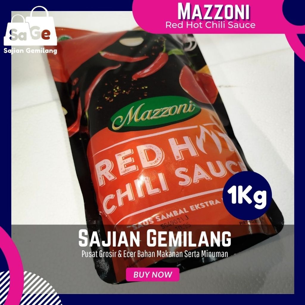 

[TURUN HARGA] Mazzoni Red Hot Chili Sauce 1Kg – Pedas Nendang – Grosir Sajian Gemilang