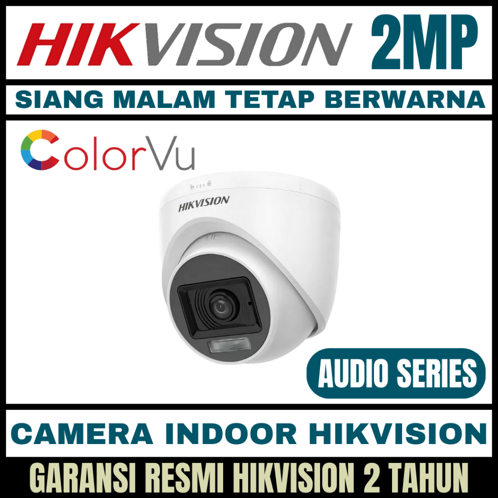 CAMERA CCTV HIKVISION INDOOR 2MP COLORVU COLORFUL KAMERA CCTV
