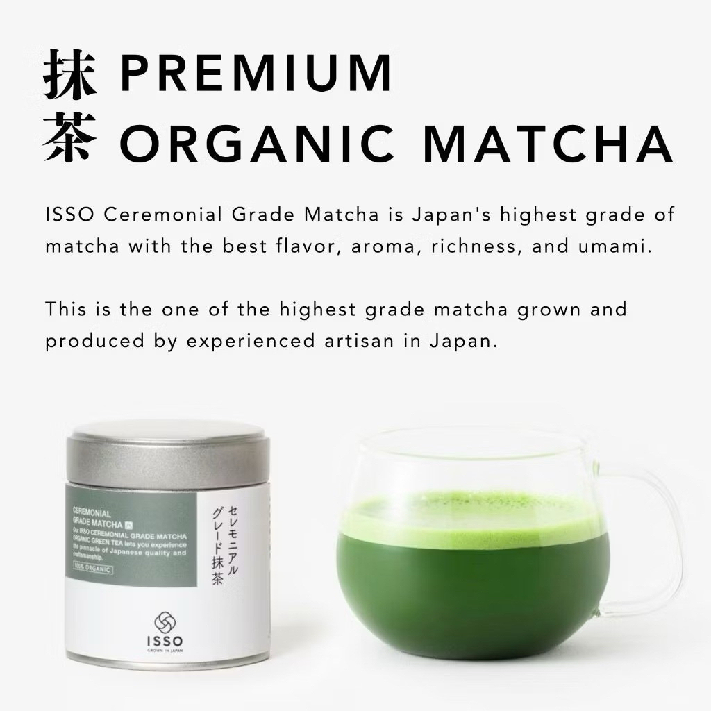 

【PO Jepang】ISSO Organic Matcha Powder First Harvest of 2025 Premium Ceremonial Grade 40g Canned Package | SEIKATSU no KI
