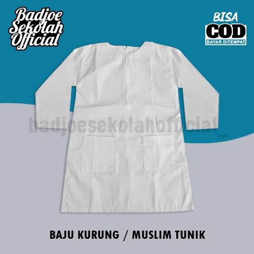 Seragam Sekolah Baju Kurung Muslim Tunik Putih