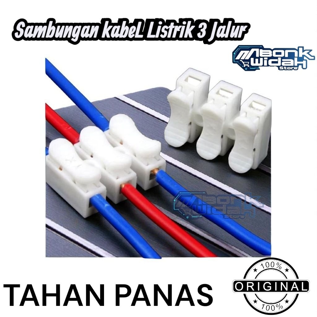 Terminal Connector JEPIT 3 PIN Sambungan 3 pin 3 jalur Kabel Listrik  Pin Jepit