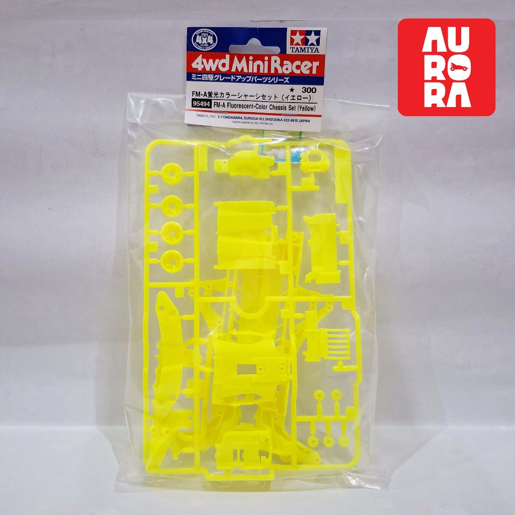 TAMIYA - Mini 4WD Tune Up Parts - FM-A Fluorescent-Color Chassis Set (Yellow) - Item 95494