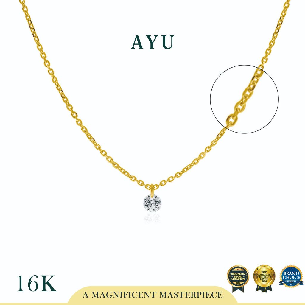 AYU Kalung Emas Korea - Candy Pop Chain Necklace 16k Yellow Gold