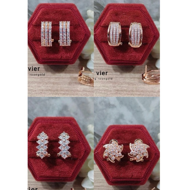 anting tura anting ronyok baris replika berlian medan mirip asli cantik cocok pesta tidak gampang lu