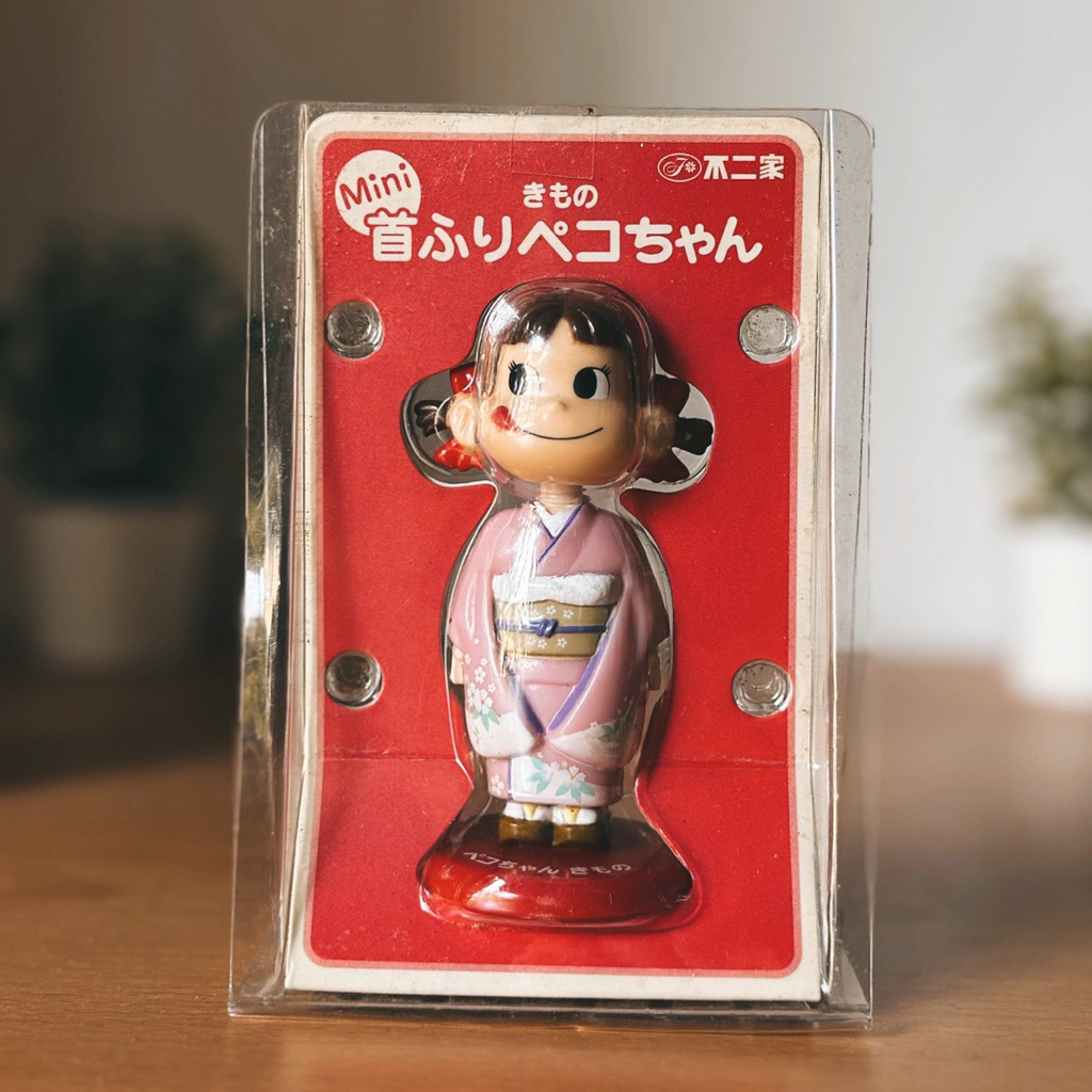 Figure Peko Chan Pink Kimono Bobblehead Vintage