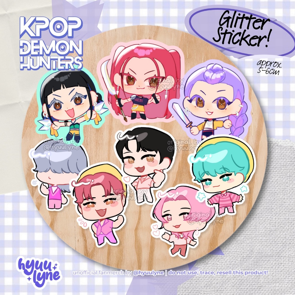 

KPOP Demon Hunters | Glitter die cut sticker | all characters