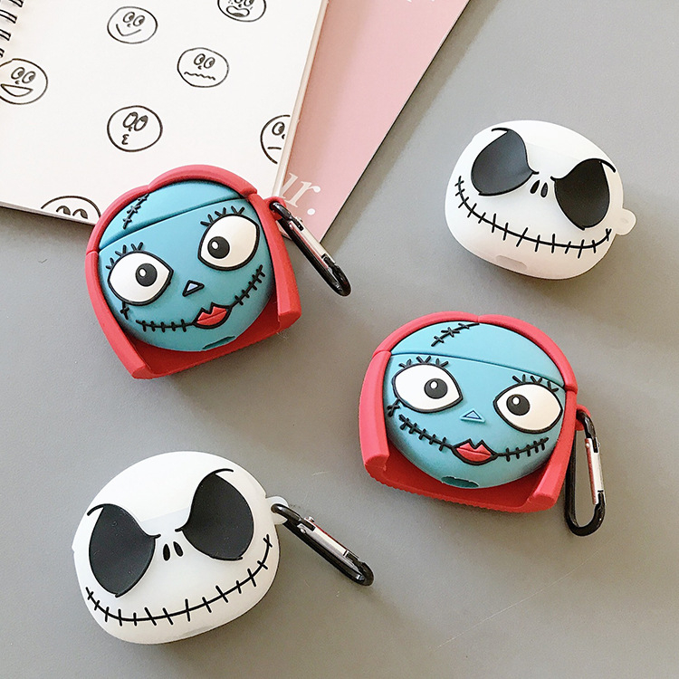 Funny Glow-in-the-Dark Skull Case for AirPods Pro  Bluetooth Wireless Earphones 2/3/4 Generation Pro