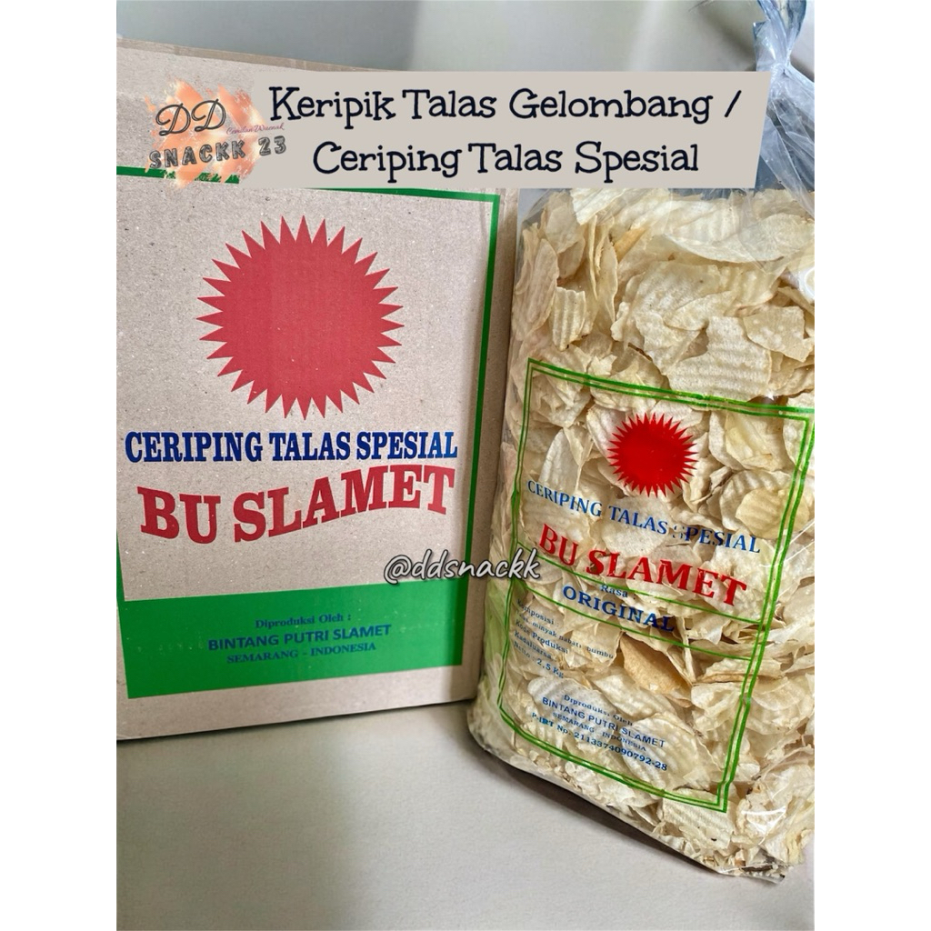 

KERIPIK CERIPING TALAS SPESIAL BU SLAMET ORIGINAL 250GR / KERIPIK TALAS GELOMBANG