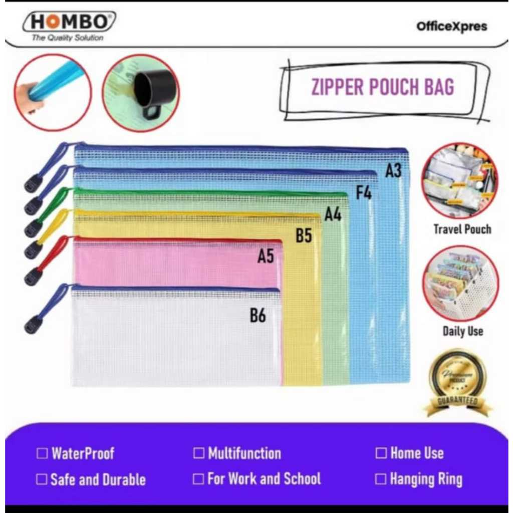 

Zipper Pouch Bag B6 - F4 Hombo Per Pcs