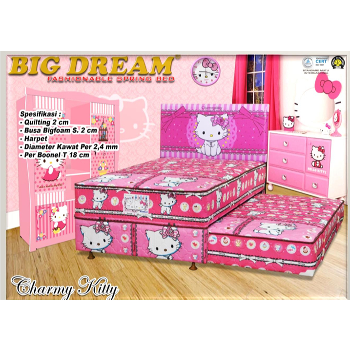 BIGLAND KASUR SORONG SPRINGBED tipe TWIN CHARMY KITTY 120x200