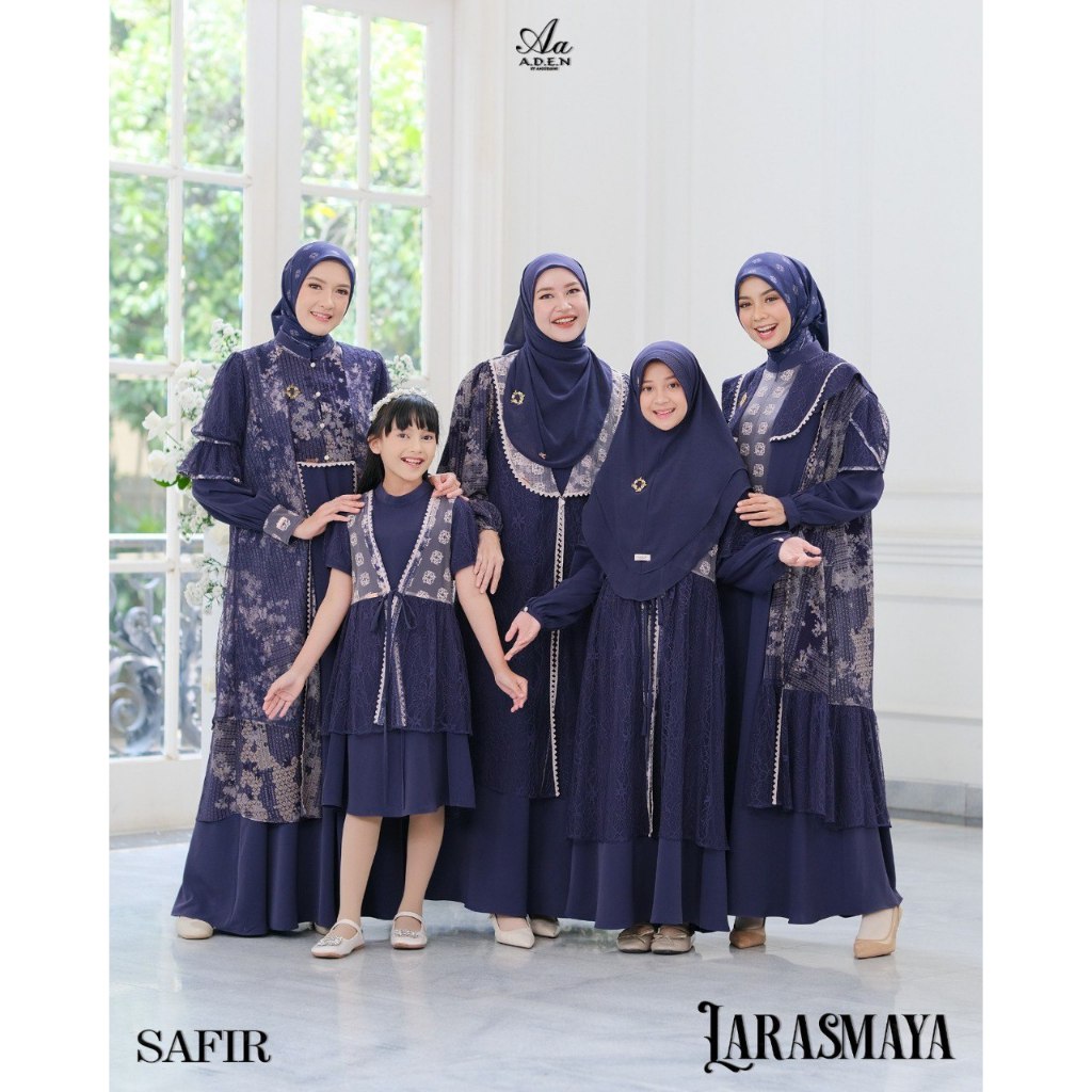 [PO s/d 24 Agustus] LARASMAYA FAMILY SERIES 2026 'SAFIR' by A.D.E.N. Hijab - Sarimbit 2026 - Sarimbi