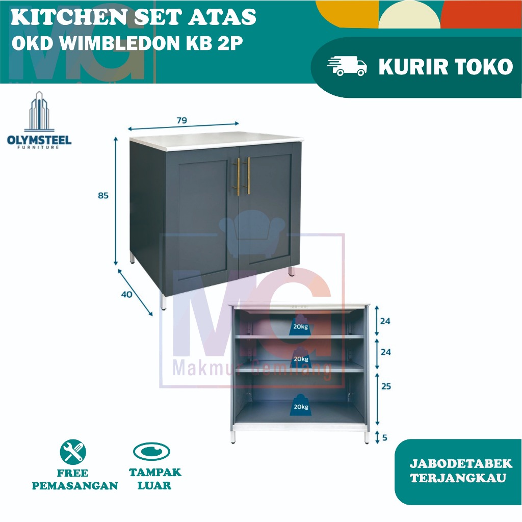 Kitchen Set Besi / Kitchen Kabinet / Lemari Dapur Atas/Bawah Besi Olymsteel OKD Series