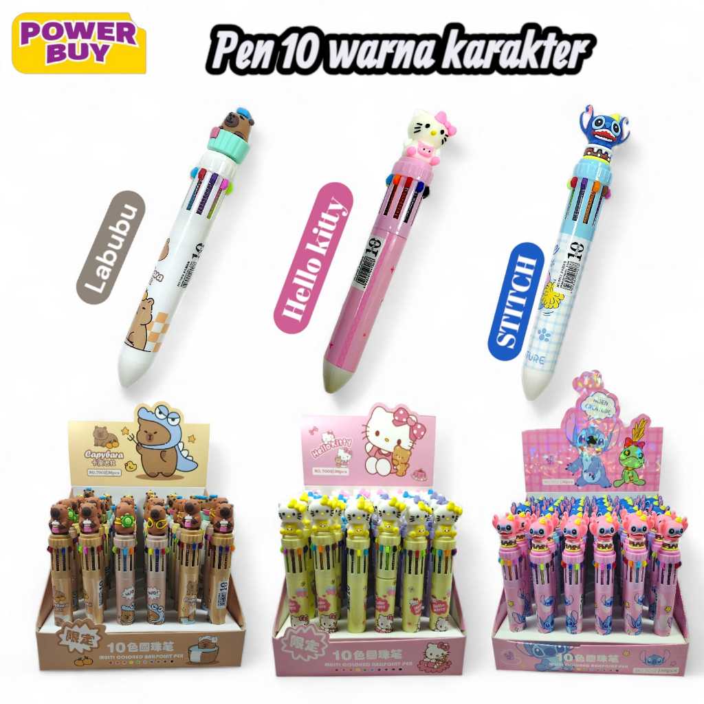 

Pulpen 10 warna karakter lucu - Pen karakter 10 warna
