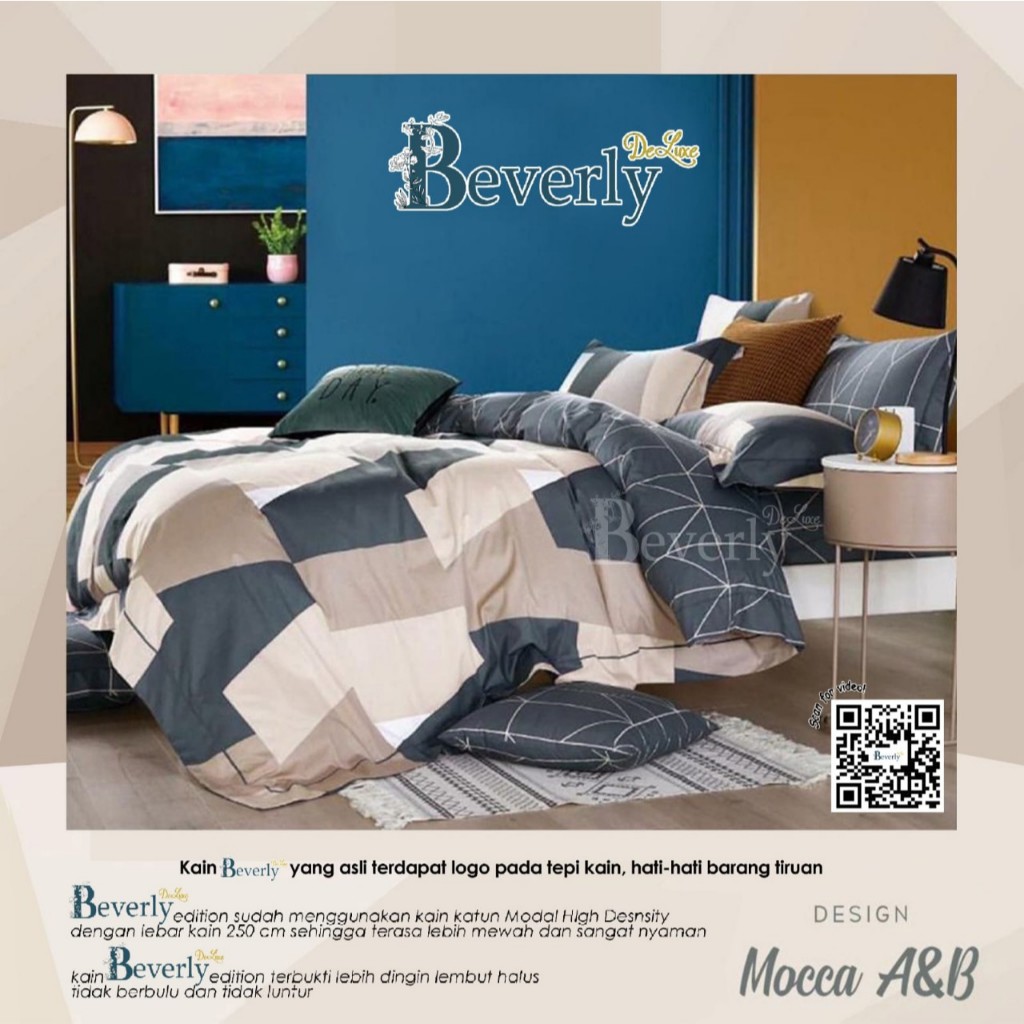 SPREI KATUN CVC PREMIUM MOTIF MOCCA MERK BEVERLY
