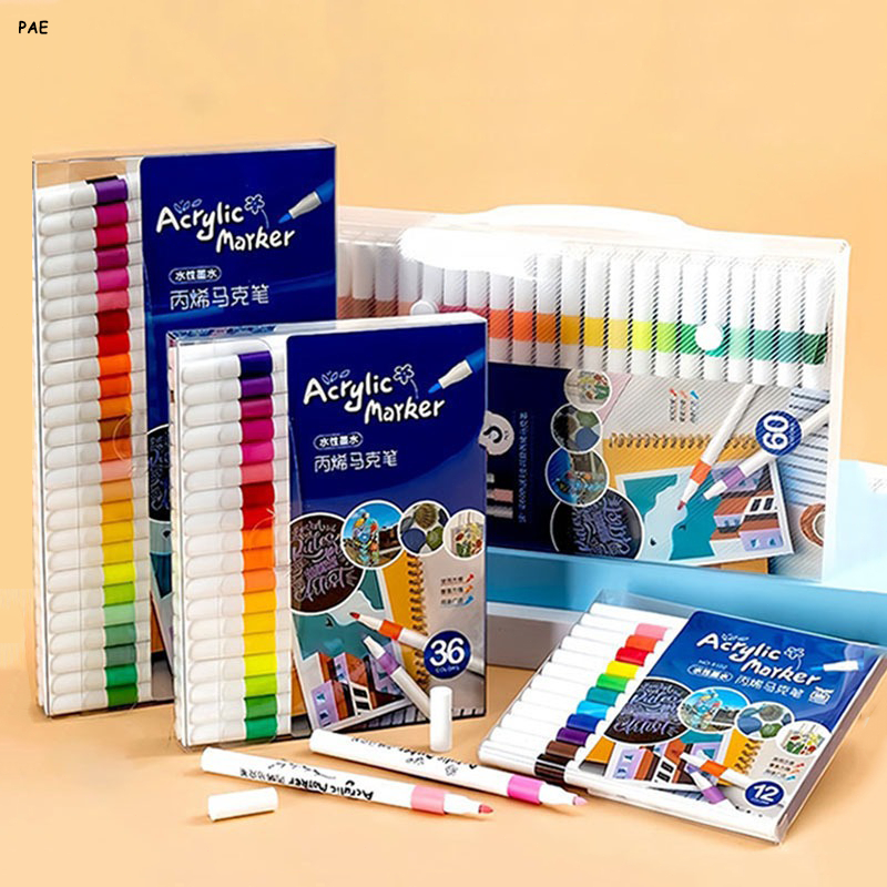 

Acrylic Marker Set Spidol Akrilik DIY Painting Spidol Pastel Pulpen Highlight Drawing Warna