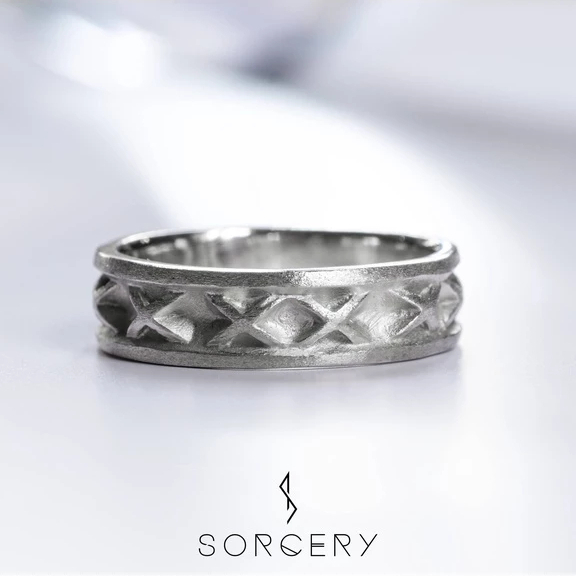 SORCERY 925 Silver Ring XRG Cincin Perak Emas Hitam Permata Premium 18K Real Gold Unisex Pria Wanita