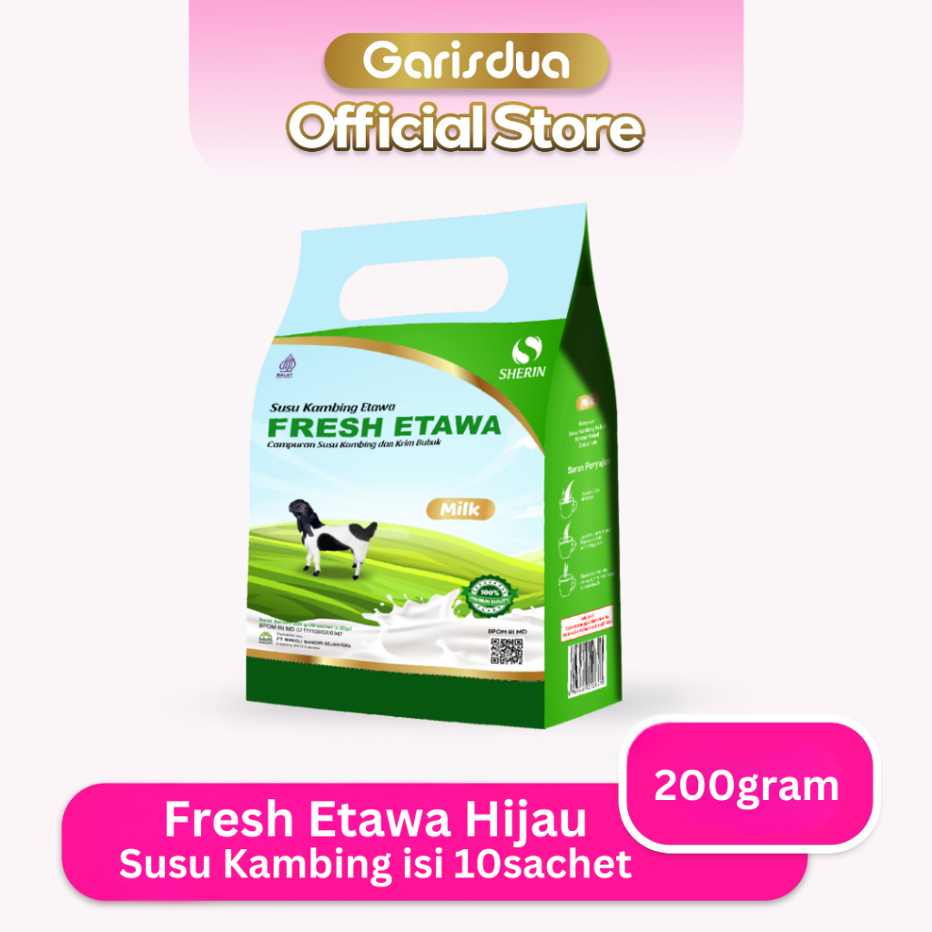 

Sherin Fresh Etawa - Susu Kambing Etawa Pouch isi 10 Sachet 200 gram