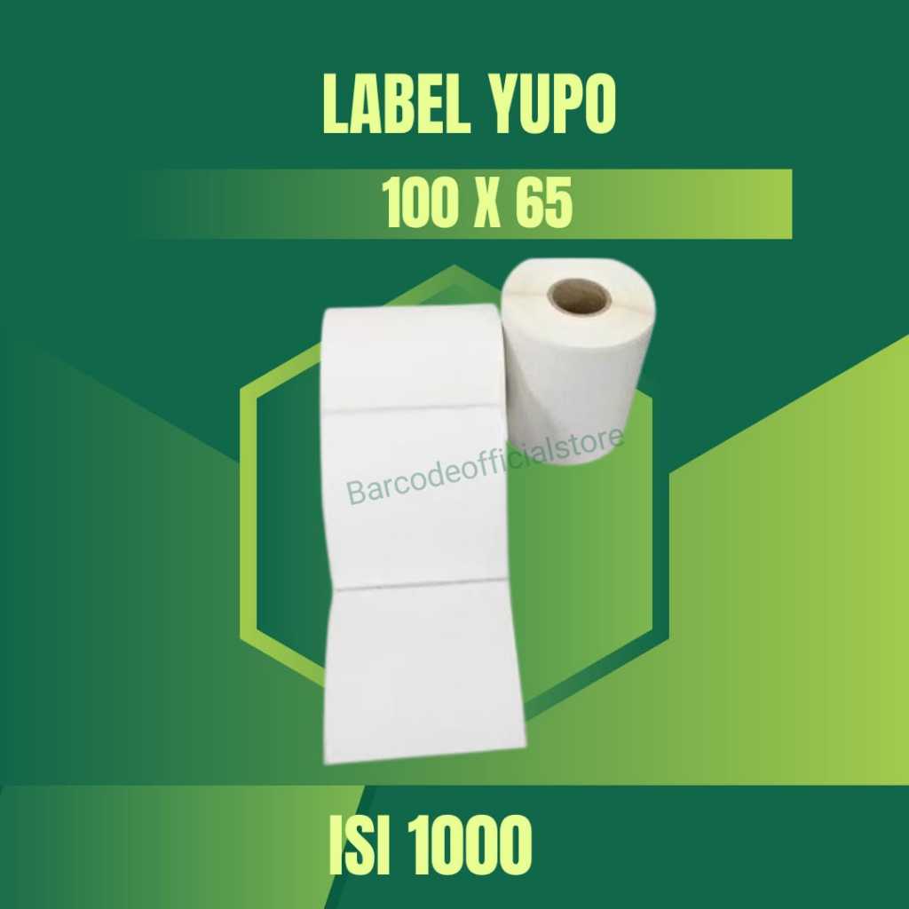 

STIKER BARCODE YUPO 100X65 isi 1000 sticker anti robek - LABEL YUPO 10X6.5 CM isi 1000