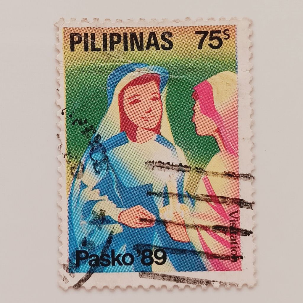(AD) Perangko Filipina 1989 Christmas 1989 - Virgin and St Elizabeth 75 sentimo Used