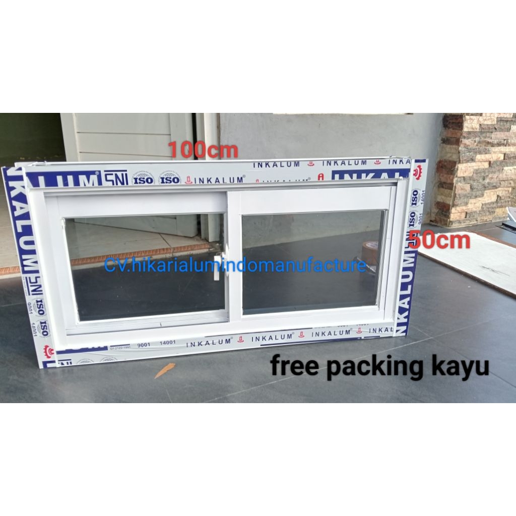JENDELA ALUMINIUM KACA SLEDING UKURAN 40cm x 150cm,40cm x 200cm..50CM X 100CM