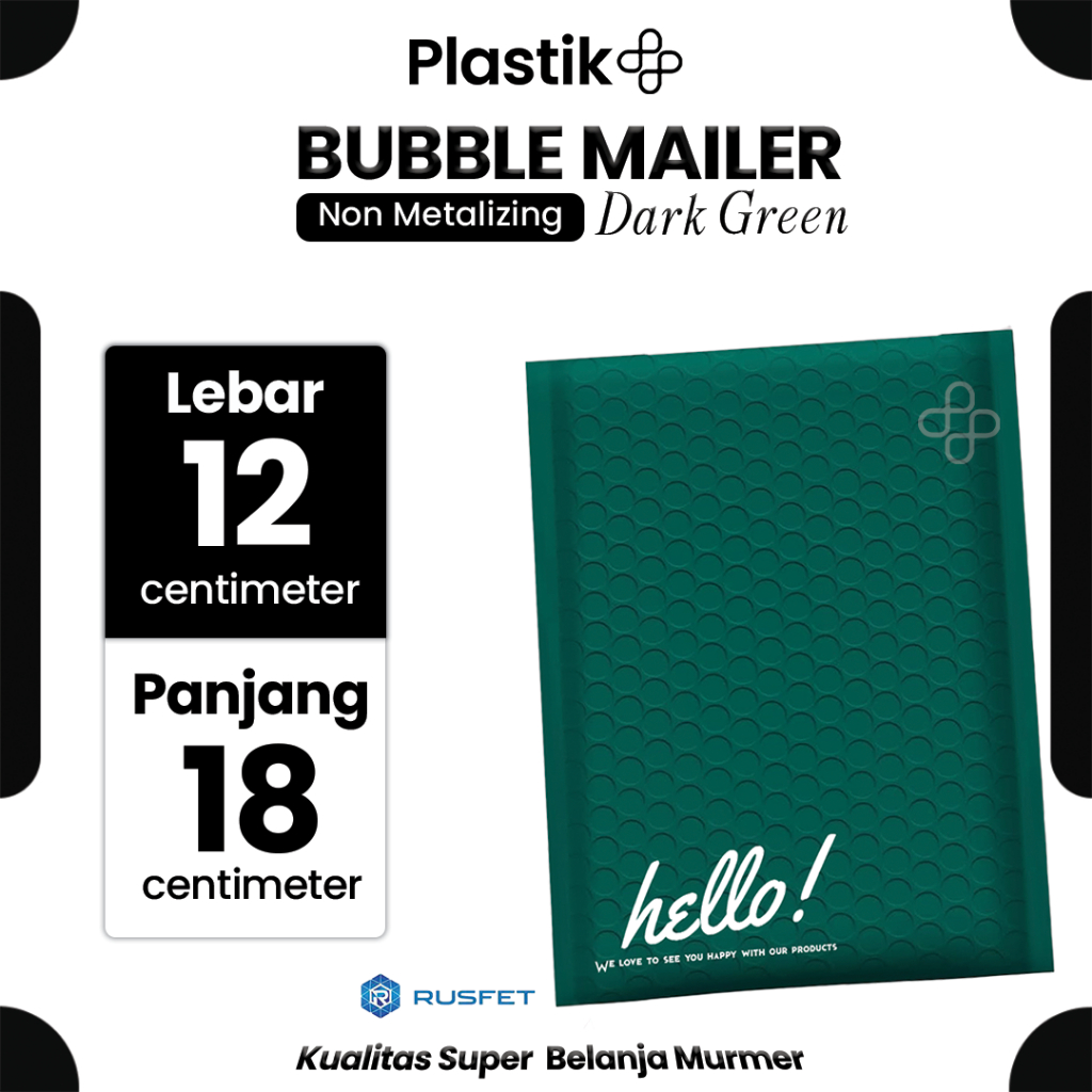 

Amplop Bubble Mailer Polos 12 x 18 cm Dark Green Hijau Harga Ecer Amplop Packing Hello Series Rusfet