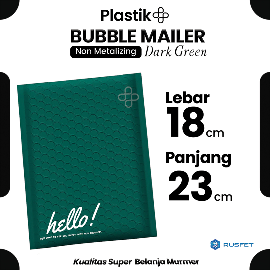 

Amplop Bubble Mailer Polos 18 x 23 cm Dark Green Hijau Harga Ecer Amplop Packing Hello Series Rusfet