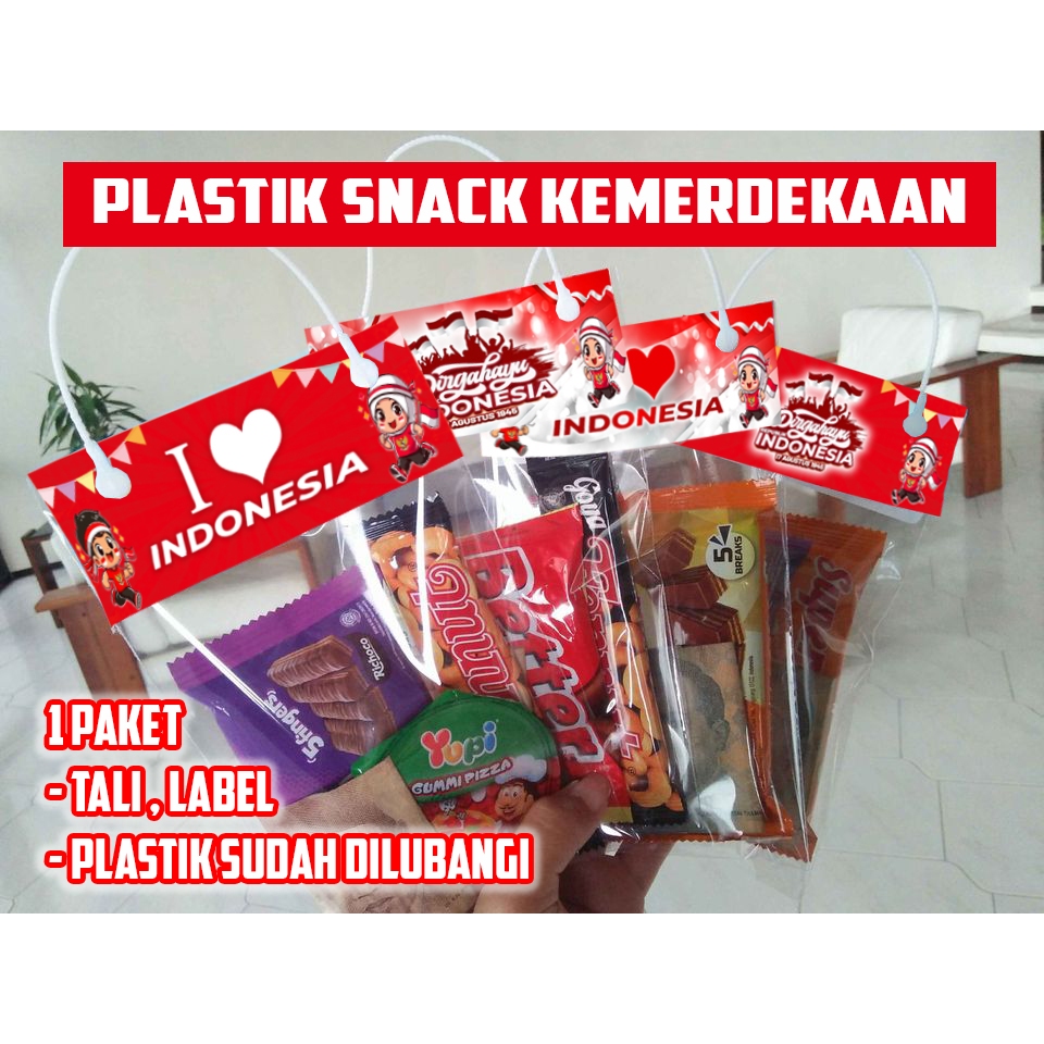 

Plastik Snack Kemerdekaan 17 Agustus (Isi 10) | Tas Bingkisan HUT RI + Label + Tali