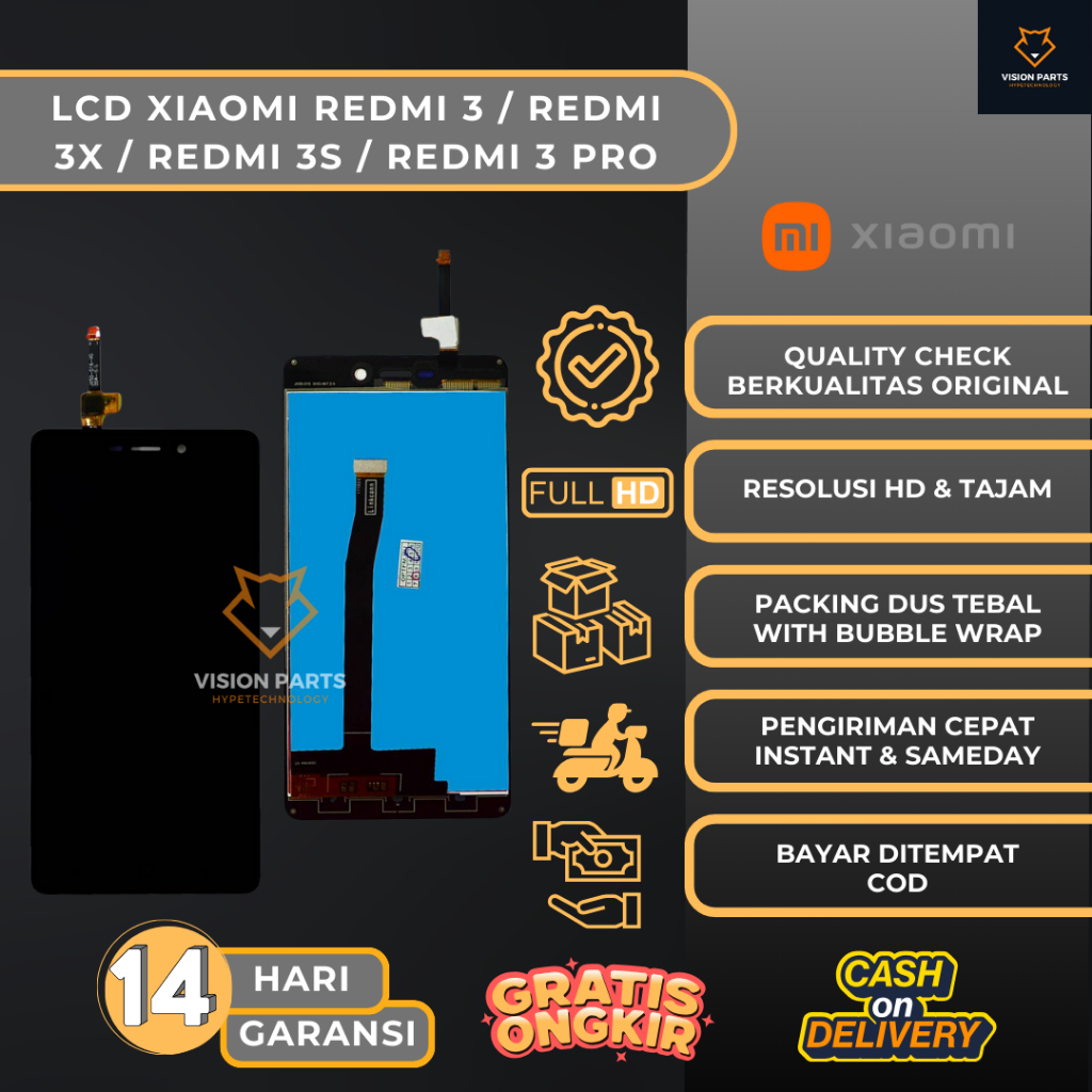 LCD TOUCHSCREEN XIAOMI REDMI 3 / LCD REDMI 3X /LCD REDMI 3S /LCD REDMI 3 PRO COMPLETE ORIGINAL