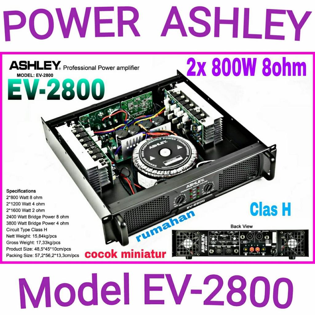 Power ASHLEY EV2800 original ashley ev 2800 murah 2x 800W 8ohm