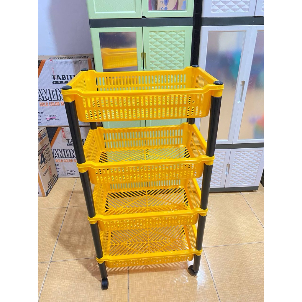 RAK SALON RODA 4 SUSUN / RAK SERBAGUNA / RAK BAYI SALON RODA / RAK MINIMALIS RODA