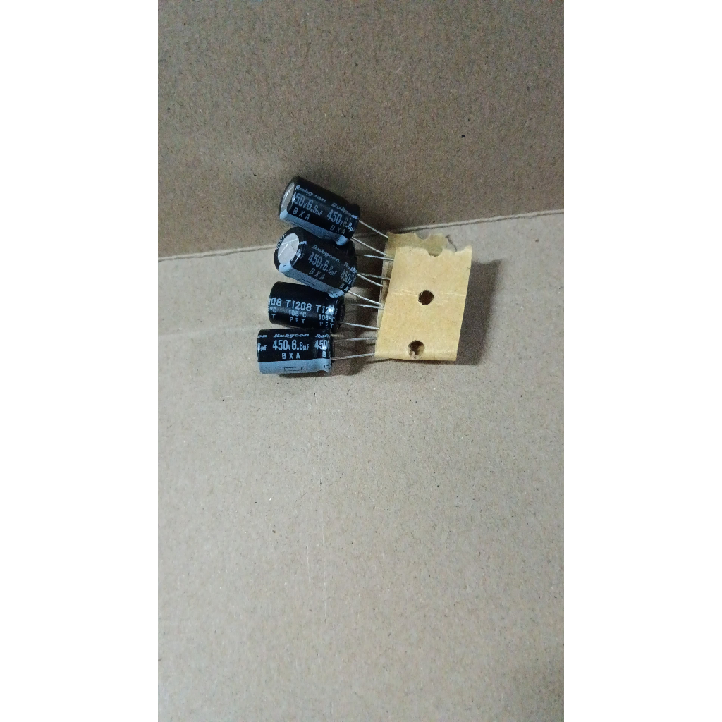 8913 kapasitor elco elko 6.8uf 6,8uf 6u8 6.8 6,8 uf 450v rubycon