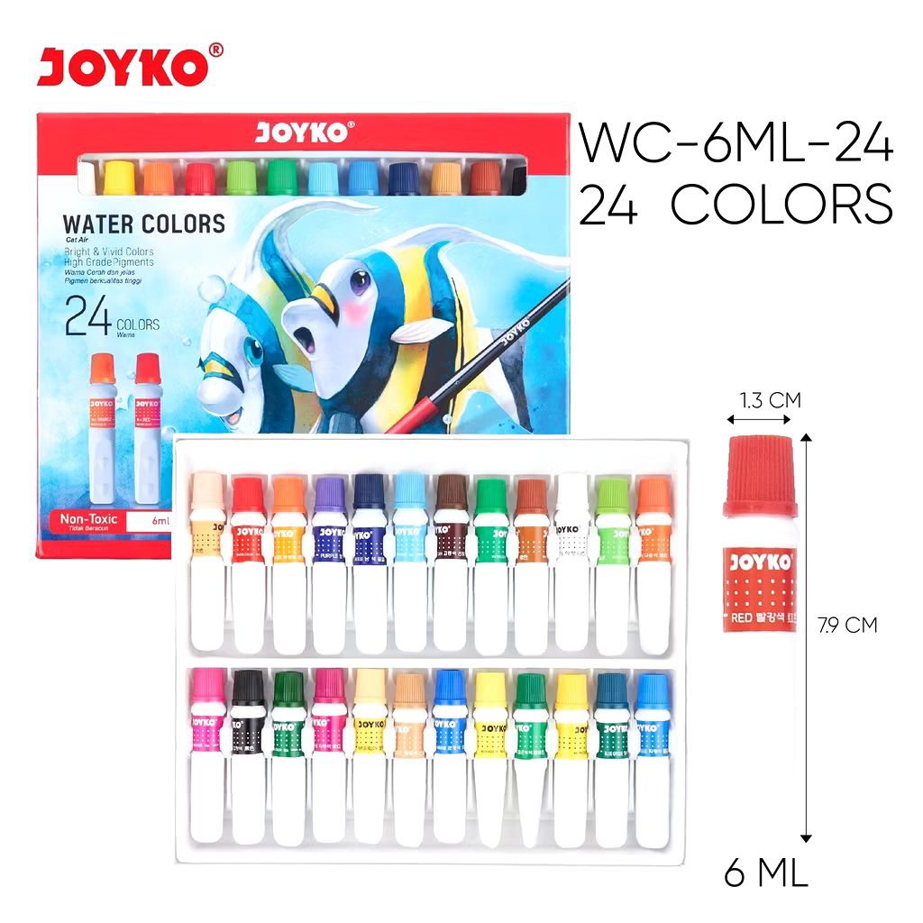 

Joyko WAC-6ML-24 6ml | Water Color 24 Color | Cat Air 24 Warna