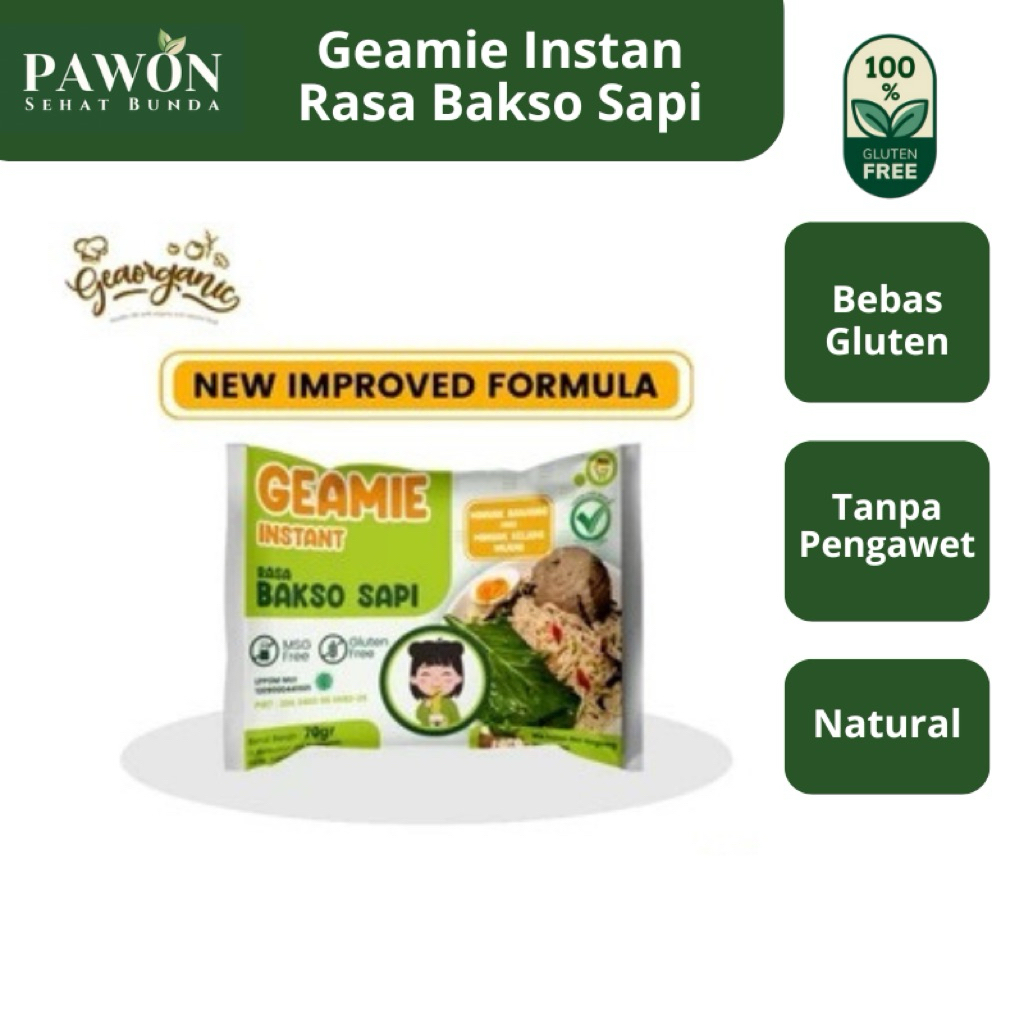 

Geamie Mie Instan Gluten Free Non MSG Mie Rebus Instan Ayam Bawang Baso Sapi
