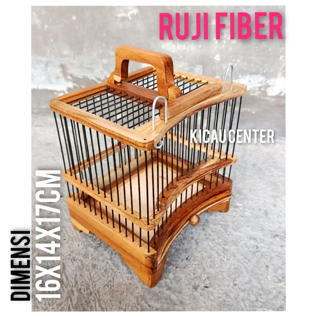 SANGKAR UNTULAN KAYU JATI PERNIS RUJI FIBER