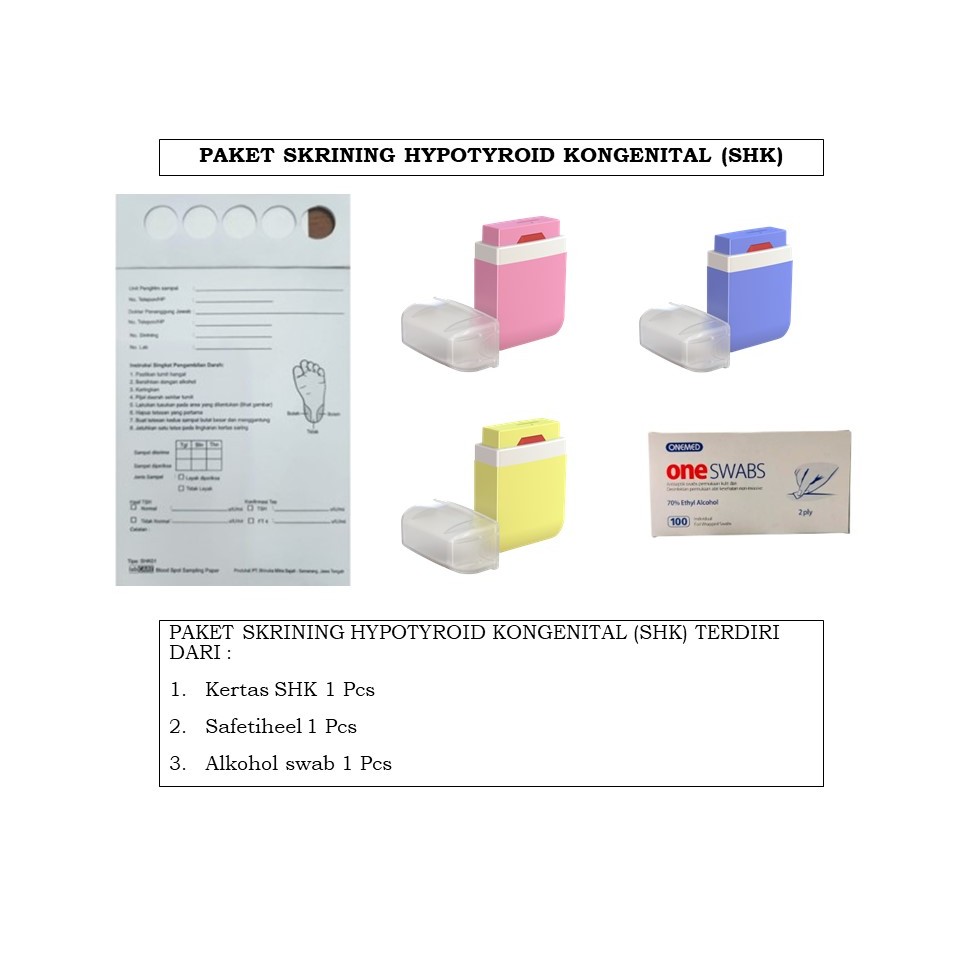 Kertas SHK Kit / SHK Kit / Kartu Skrining Plus Safety Lancet dan Alkohol Swab