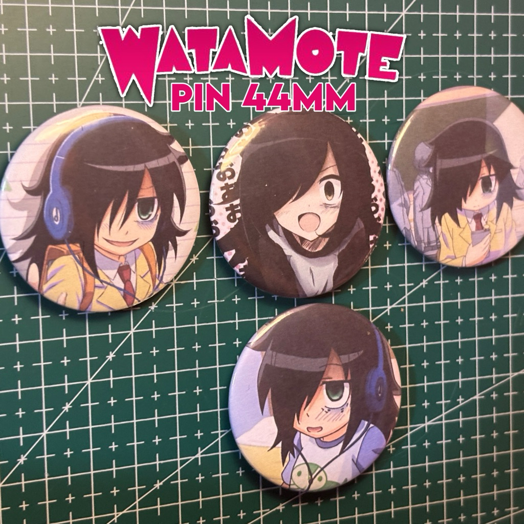 watamote pin 44mm tomoko kuroki pin cute stuff fan
