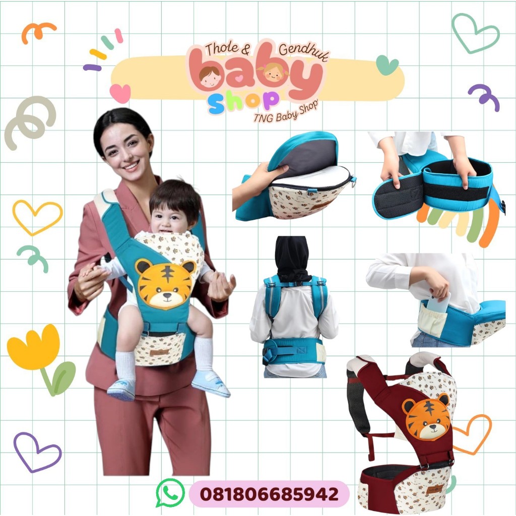 Gendongan Depan Hipseat Anak Baby 2 Go Tiger Series B2G 2301