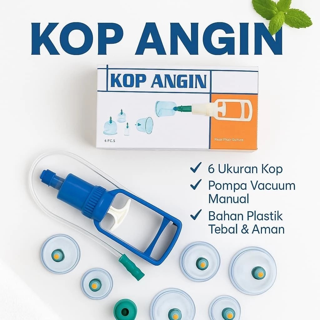 Kop Angin alat Bekam Isi 6 Untuk Masuk Angin Original Nikita 100%