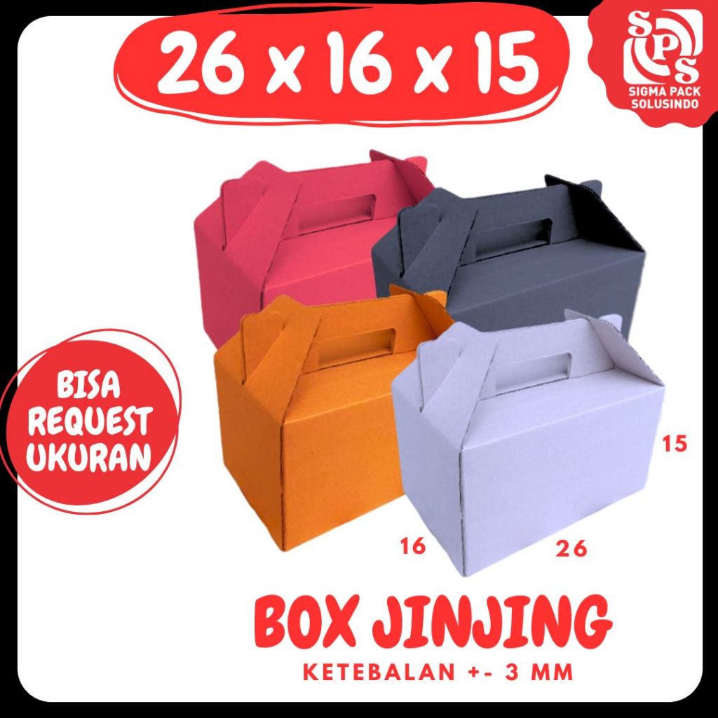 

Box Jinjing 26x16x15 Gable Box Kardus Packing Parcel/Lebaran/idul Fitri/Paket/sembako
