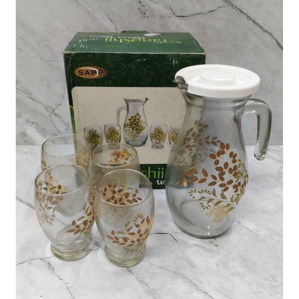 GELAS KACA SET + PITCHER 1,5 LITER KIG GROUP / PITCHER SET / GELAS TAMU - KIG GROUP
