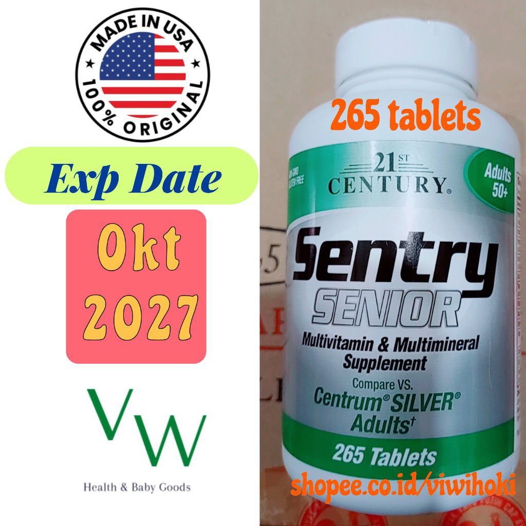 21st Century Sentry Senior 265 Tablets Adults 50+ Multivitamin & Multimineral Supplement Compare