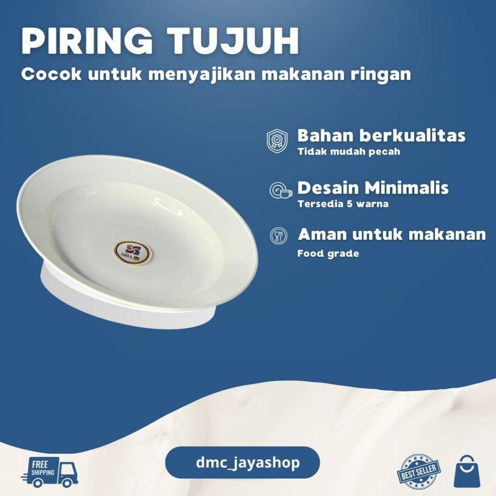 PIRING MAKAN PLASTIK 7 [1 LUSIN] FOOD GRADE WARNA PUTIH