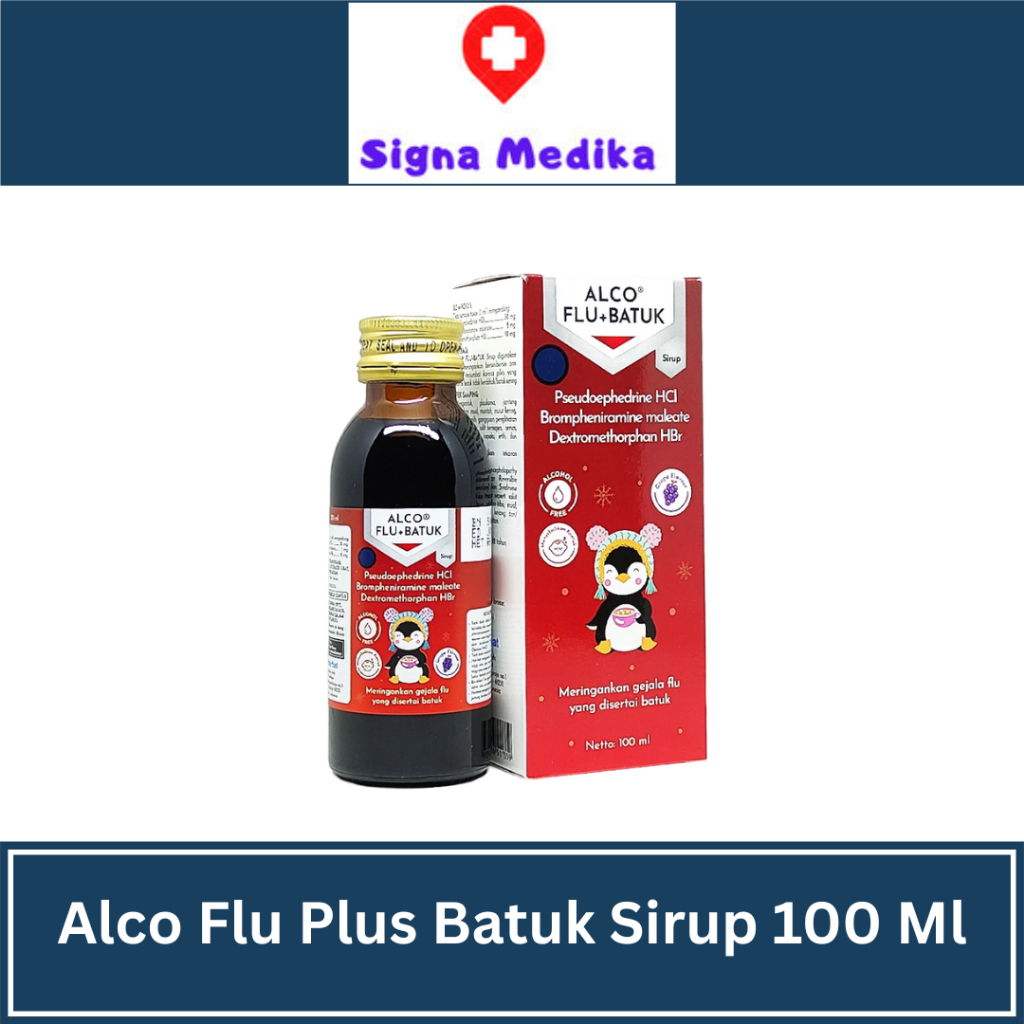 Alco Flu Plus Batuk Sirup 100ml - Obat Pilek Batuk Anak