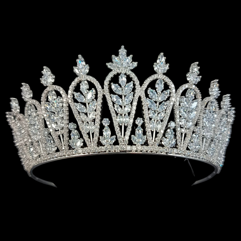 Paula Zircon Crown - Mahkota Zircon Mewah Zirconia Wedding Crown