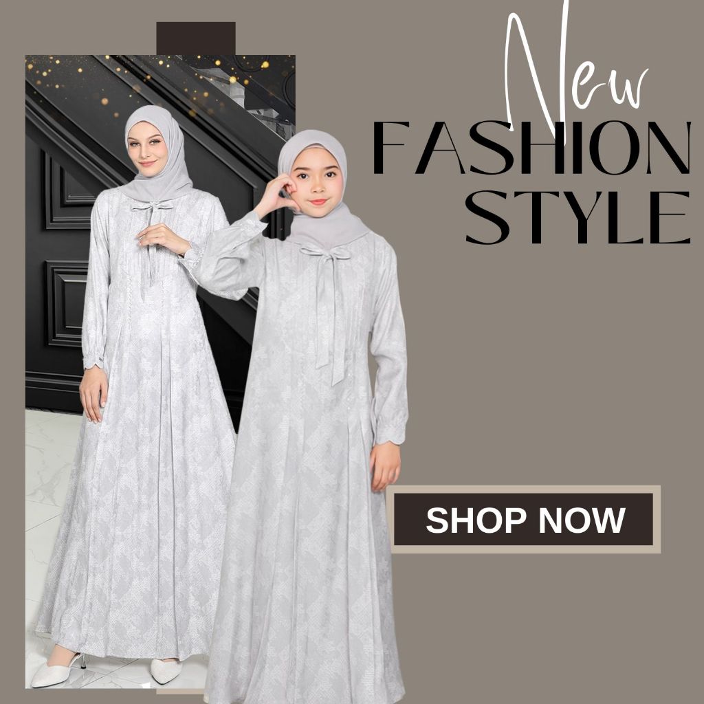 Gamis Pesta ETHICA Gamis KAGUMI 337 SILVER WHITE/ Dress Pesta Kondangan Wanita Simple & Elegant