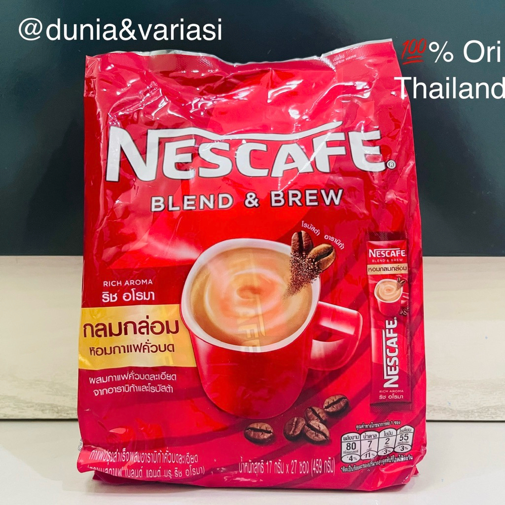 

Kopi Instan Nescafe Blend & Brew Rich Aroma Thailand (tlg baca dekskripsi dulu sblm bertanya)