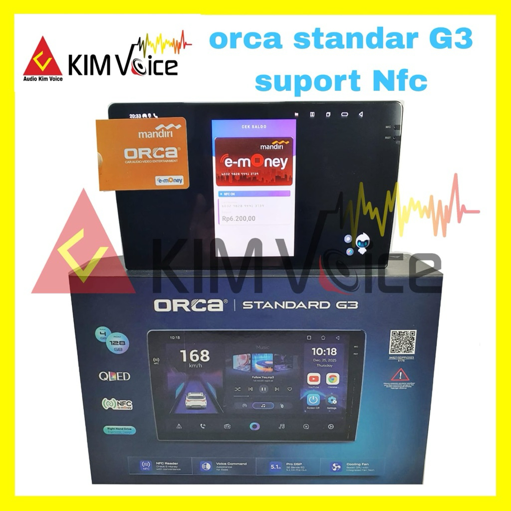 Head unit Android Orca New Standard G3 RAM 4/128GB + Kamera 360