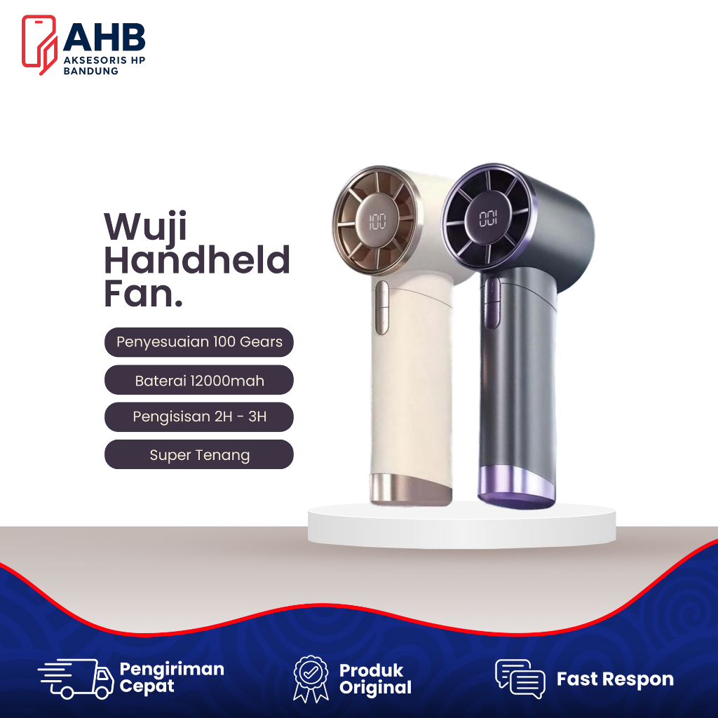 NEW STOCK Kipas Angin Mini Portable Wuji Handheld Fan 100 Speed, Fast Charging, Super