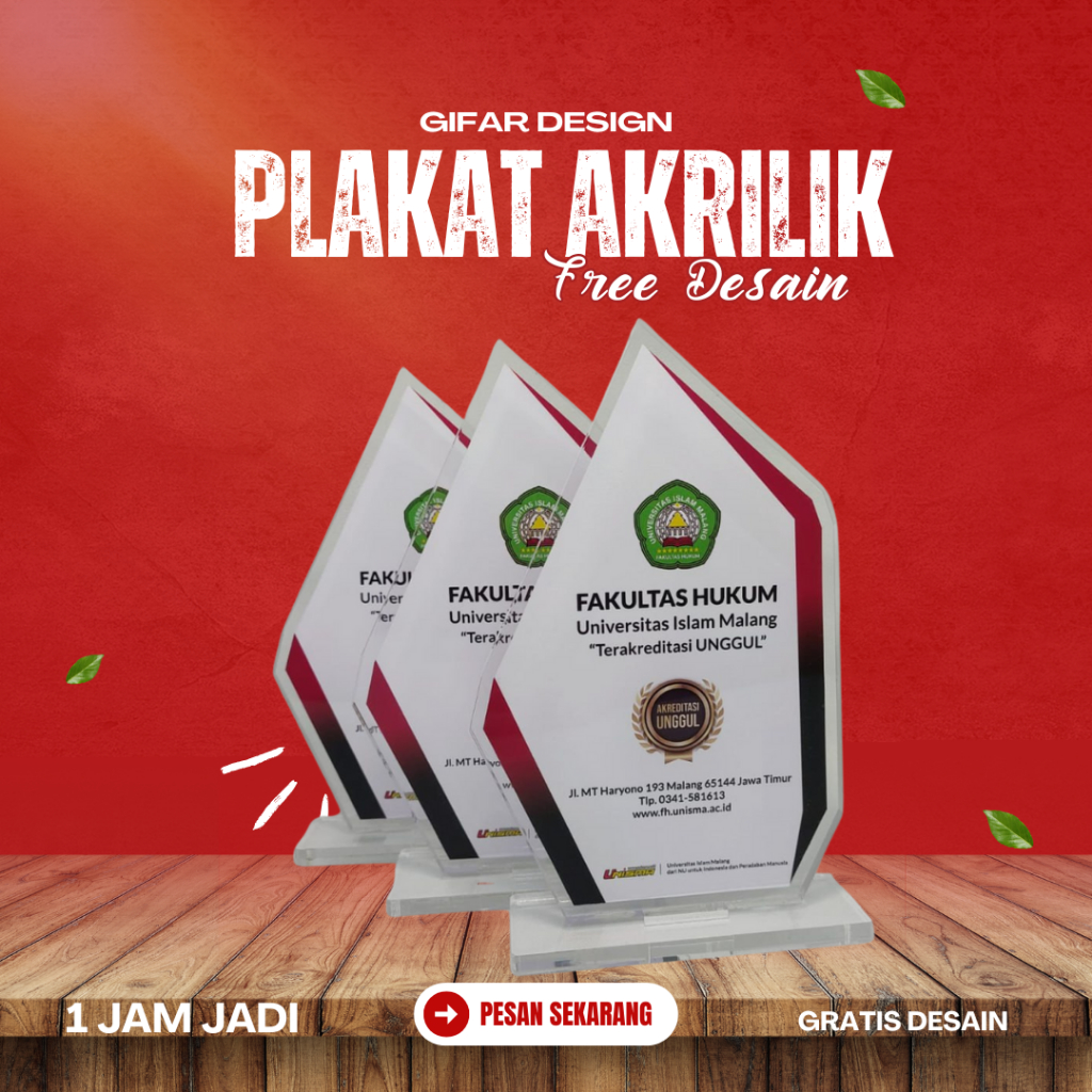 vandel dan plakat akrilik kenang - kenangan / vandel kunjungan industri / plakat kkn / plakat pkl